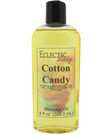 Cotton Candy Massage Oil 8 oz With Sweet Almond Oil and Jojoba Oil Preservative Free Perfect for Aromatherapy and Relaxation 8 Ounce