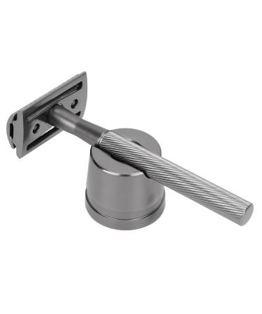 Shop Integration Safety Razor for Men - Brass Handle Double Edge Razor with Base - Premium Facial Care (Black) - Buy Online on GoSupps.com