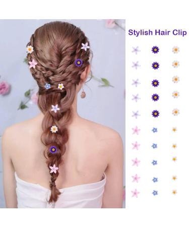30 Pcs Mini Daisy Flower Hair Clips - White Purple Beach Wedding Hair Accessory for Women and Girls - Buy Online on GoSupps.com