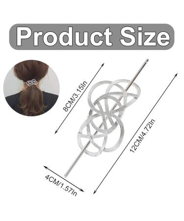 Elegant Retro Hair Needles | 2 Vintage Metal Hair Clips for Women | Hollow Out Geometric Chinese Hair Sticks & Headgear - Buy Online on GoSupps.com