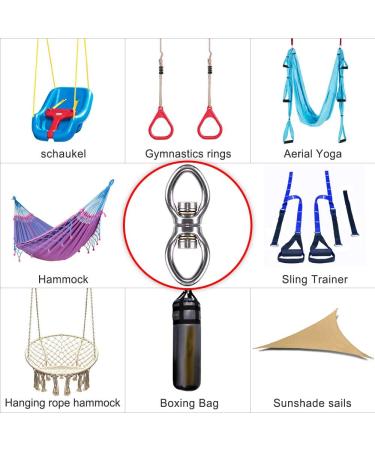 Dolibest Swing Swivel - 2 Bearing Rotational Device for Aerial Silks, Yoga Swing Sets, Hammocks - 800LB Capacity - Buy Online on GoSupps.com