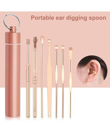 U-M 1 Set Ear Cleaning Set Ear Care Tool Portable Excellent Workmanship Stainless Steel Home Ear Wax Remover for Daily Life Rose Gold Nice as shown - Buy Online on GoSupps.com