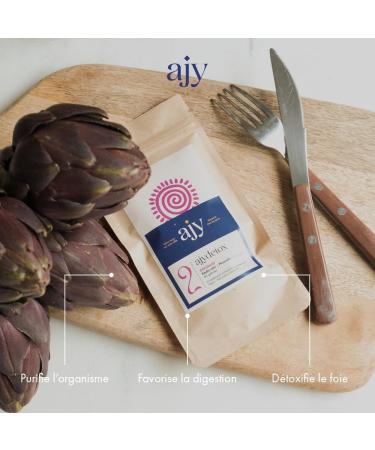 AJY DETOX ORGANIC | Dietary supplement digestion & liver detox | Artichoke Black Radish Dandelion & Maltodextrin | 60 capsules 1 month - Buy Online on GoSupps.com