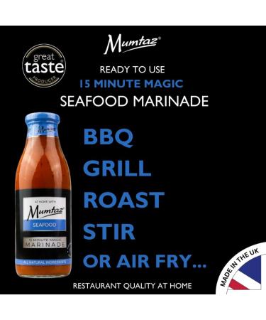Mumtaz SEAFOOD Marinade Sauce 500g 15 Minute Magic Marinade Medium Spiced BBQ-Grill-Roast-Stir or Air fry All Natural Ingredients Gluten Free Vegan Friendly. - Buy Online on GoSupps.com