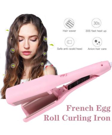 Rommantic French Egg Roll Curling Iron Egg Roll Hair Waving Iron Hair Curler Styling Tools Crimper Hair Iron Hair Waving Curling Wand US Purple - Buy Online on GoSupps.com