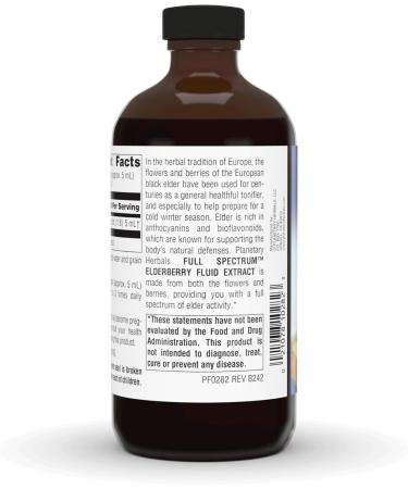 Planetary Herbals Elderberry Fluid Extract Full Spectrum 5 ml Botanical Immune Support - 8 Fluid oz - Buy Online on GoSupps.com