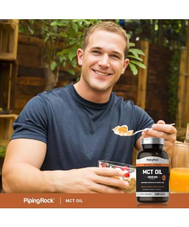 Piping Rock MCT Oil Softgel Capsules 3600mg | 150 Pills | Keto-Approved Supplement with Caprylic and Capric Acid | Non-GMO Gluten Free - Buy Online on GoSupps.com