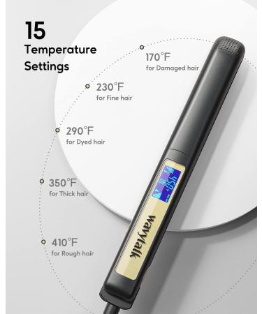 Wavytalk Pro Titanium Flat Iron 2 In 1 Hair Straightener and Curling iron 170 -450 Faster Heating Up Convenient Hair Tools with Dual Voltage LCD Display Matt Black - Buy Online on GoSupps.com