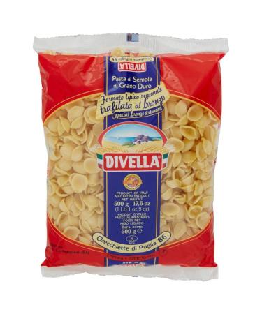 Italian Gourmet E.R. Divella Orecchiette di Puglia N. 86 Set of 24 durum wheat semolina pasta 500 g + Italian Gourmet Polpa di Pomodoro box 400 g