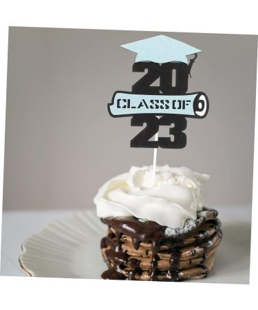 OFFSCH 5pcs 2023 Graduation Visa Insertion Graduation Gold Edible Money Graduation Party Graduation Picks Graduation Cap College Graduation Decorations Graduation Sticks Props Cake Paper Blue 13x11.5cm - Buy Online on GoSupps.com