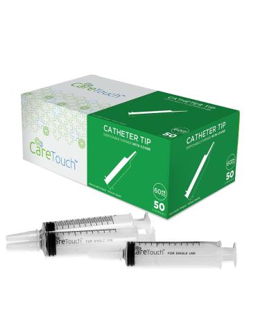 Care Touch 60mL Syringe with Catheter Tip - 50 Large Disposable Medicine Syringes - Buy Online on GoSupps.com