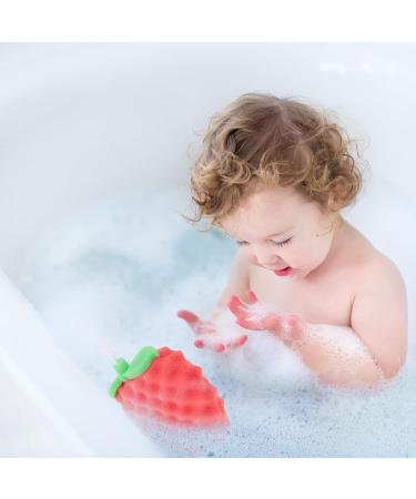 ARTIBETTER Kids Exfoliating Shower Bath Sponge - Strawberry Shaped Body Scrubber - Red - 17X14X4.5CM - Buy Online on GoSupps.com