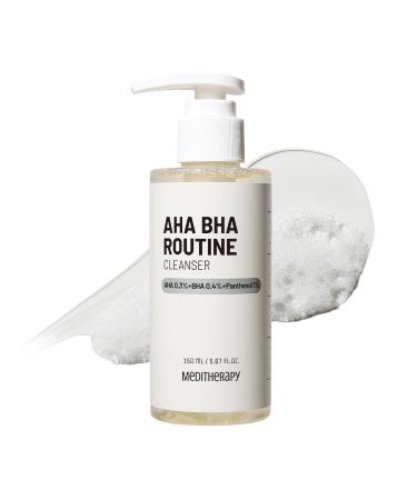 MEDITHERAPY Aha Bha Routine Cleanser 5.07 Fl. Oz Mild Acne Face Wash for Sensitive Skin Gel Type Deep Pore Cleanser Blackhead Remover Exfoliating Korean Skin Care