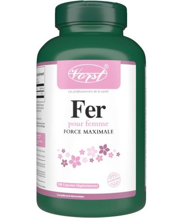 VORST Iron Supplement for Women Max Strength 180 Vegan Capsules | Made with Ferrous Fumarate | Best Alternative to Liquid or Drops | 1 Bottle 180 count (Pack of 1) - Buy Online on GoSupps.com