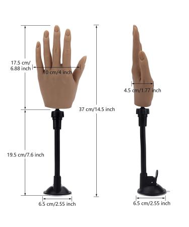 Silicone Practice Hand with Bracket - Realistic, Flexible, Left Hand for Acrylic Nails Training - Buy Online on GoSupps.com