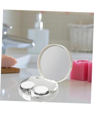 KOMBIUDA Travel Container - Portable Contact Lens Case with Mirror & Film Stylish Silver Lens Care Box (7.2x7.2cm) for International Shipping - Buy Online on GoSupps.com
