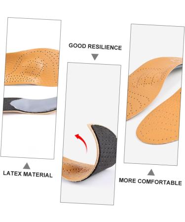 KALLORY Orthopedic Insoles - High Arch Foot Pads Silicone Gel Support Breathable Leather Bracers for Arch Correction - Comfortable & Durable Foot Arch Support (24x8x2.6cm - Buy Online on GoSupps.com