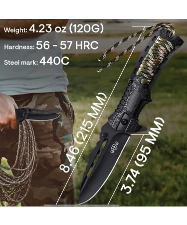 Grand Way 6772 Tactical Folding Pocket Knife with Fire Starter Paracord Handle - EDC Survival Hiking Camping Tool - Buy Online on GoSupps.com