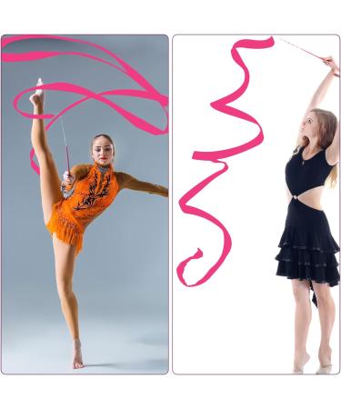 AIEX 2pcs Gymnastics Ribbons - 78.7 Dance Ribbon Dancer Streamers for Kids Girls - Rose Red - Buy Online on GoSupps.com
