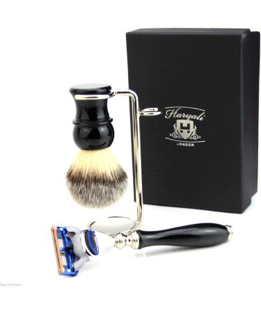 Haryali London 5 Edge Razor Set with Synthetic Badger Brush & Stand | Perfect Men's Shaving Kit - Shop Internationally - Buy Online on GoSupps.com