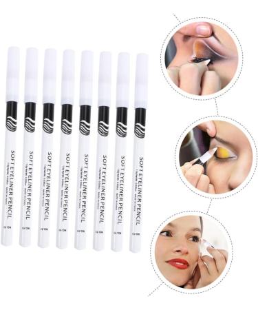 Mikinona 24pcs Eyeliner Pencil Brown Eyeshadow Glitter Eyeshadow Brown Eye Liner Pencil Wooden Pole White - Buy Online on GoSupps.com