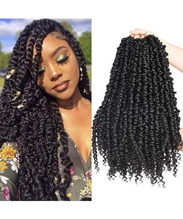 Silike 6 Packs Passion Twist Crochet Hair for Black Women 18inch Pre twisted Passion Twist Crochet Braiding Hair-Pre-looped Crochet Twist Hair (1b) 18 Inch (Pack of 6) 1B
