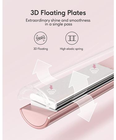 Professional 2-in-1 Hair Straightener and Curler - Titanium Flat Iron for All Hairstyles - 1 Inch Rose Gold - Dual Voltage - Ideal for Thick Hair - Buy Online on GoSupps.com