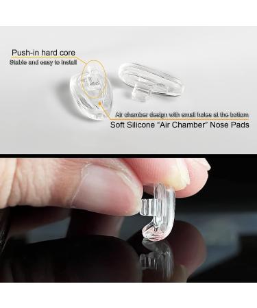 PTSLKHN Push-in Eyeglass Nose Pads  Upgraded Hard Core Soft Silicone Air Chamber Glasses Nose Pad  5 Pairs of 15x8mm Anti-Slip Glasses Nose Pads Replacement Kit. - Buy Online on GoSupps.com