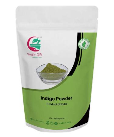 500 GRAMS | INDIGO POWDER for Hair (1.2LB /17.6 oz) | Ideal for Black and Dark Hair | Indigofera Tinctoria | Black Henna | Organic Natural Hair color | Yogi's Gift. Indigo 500g