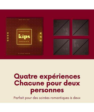  kips Kips Dark Aphrodisiac Chocolate | Sensual Gift for Couples | Desire & Connection | Maca Ashwagandha Muira Puama Pomegranate | Made in Germany | 1 Box 4 Squares 100g - Buy Online on GoSupps.com
