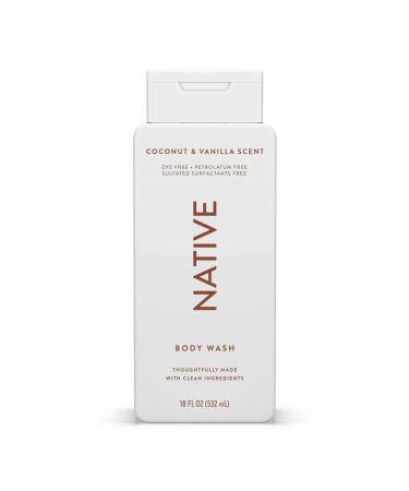 Native Native Shower Gel & Body Wash for Men and Women Sulfate and Colorant Free Coconut in Vanilla Shower Gel Soft