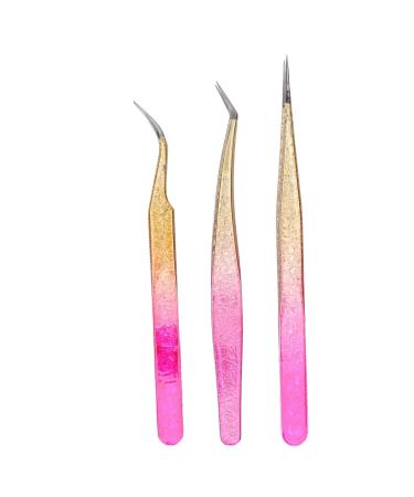 3-Part Stainless Steel Nail Art Tweezers Set - Precision Tweezers for Manicure Rhinestones Electronics & Jewelry - Buy Online on GoSupps.com