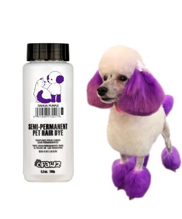 OPAWZ Semi-Permanent Dog Hair Dye, Food-Grade Pigment Dog Dye, Non-Toxic Pet Hair Dye for Dogs, Cats and All Pets Can be Bathed (Dahlia Purple)