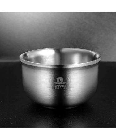 Grutti 3-Layer Stainless Steel Shaving Bowl - High-Quality Foam Whipper | Universal Shaving Soap Compatible | 12.5cm (4.92in) | International Shipping - Buy Online on GoSupps.com