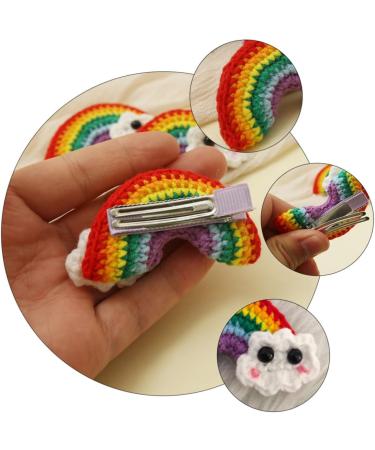 FRCOLOR 1 Pair Rainbow Barrettes Girl Hair Barrettes Snap Side Clamp Hair Bang Clip Cartoon Hair Clips Decorative Hair Clips Colorful Hair Clips Hair Pin Wild Child Wool Felt Alloy - Buy Online on GoSupps.com