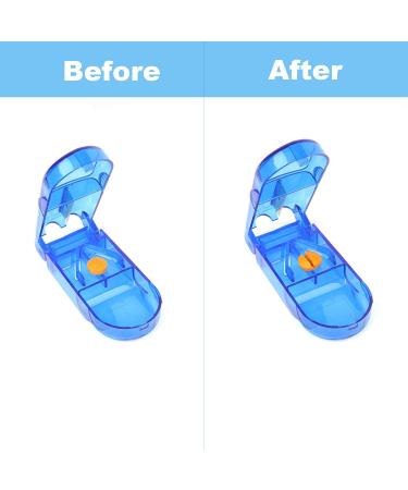 Portable Travel Pill Cutter - Small Pill Splitter with Blade Guard for Safety - Stainless Steel Blade for Cutting Pills, Tablets, Vitamins (Blue, 2 PCS) - Buy Online on GoSupps.com