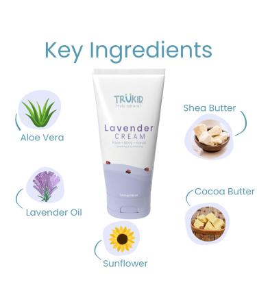 TruKid Lavender Skin Cream for Kids - Natural Hydrating Moisturizer with Shea Butter & Vitamin E - 3.4oz - Buy Online on GoSupps.com