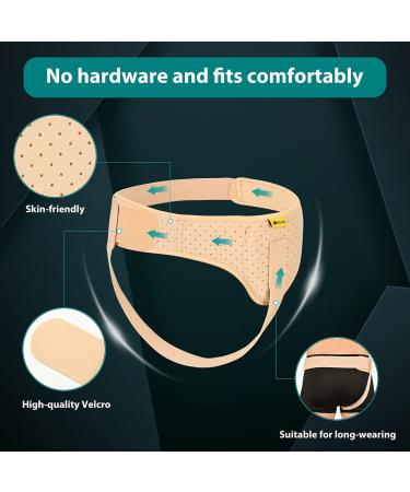 Tenbon Hernia Belt for Men and Women - Adjustable, Flexible, Pain Relief - XL Beige - Buy Online on GoSupps.com