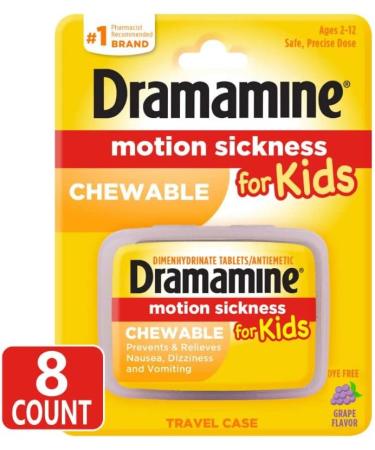 Dramamine Kids Chew Tabs Grape 8 | Motion Sickness Relief for Children - Buy Online on GoSupps.com