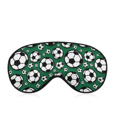 Soccer Cartoon Pattern Sleep Mask Comfortable Soft Eye Mask with Adjustable Head Strap Blindfold Eyeshade