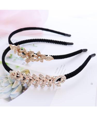2 Pack Crystal Rhinestone Women's Hairbands - Non-Slip Elastic Headbands for Fashionable Hair Jewelry and Accessories - Buy Online on GoSupps.com