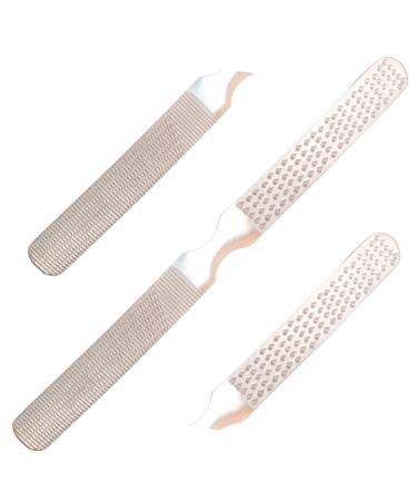 Stainless Steel Foot File Dry Skin Remover Pedicure Grooming Foot Skin Pediatric Foot Care Four-Sided 7 inch Long Hard Dry Skin Remover Suitable for Wet & Dry feet