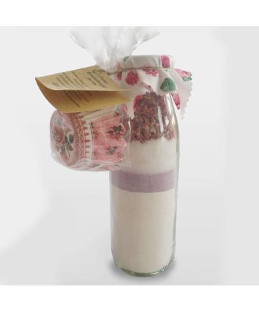 Rose tart in the glass |Baking mix in the glass with real rose petals |Baking mix for muffins |Tartlets with real rose petals |Gift idea for back friends 125g