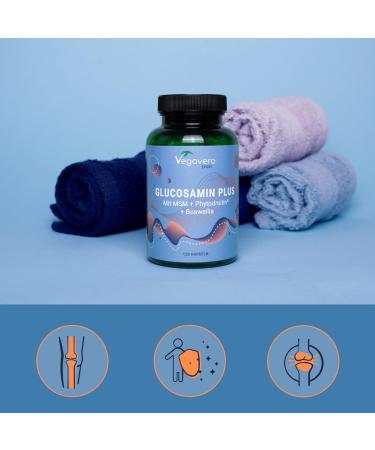 Glucosamine 1000 mg | With Chondroitin Vegan MSM Boswellia | Unique: The Only Vegan | Joint Bread | 120 Capsules | No Additives | Vegavero  - Buy Online on GoSupps.com