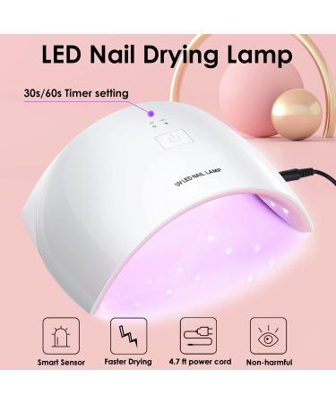 Psampa Gel Nail Polish Kit with 36W LED Dryer Lamp - 5 Color Starter Set for DIY Gel Nails - Base & Top Coat Included - Neon Light Designs - Perfect Gifts for Women - Buy Online on GoSupps.com