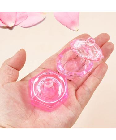 2 PCS Glass Crystal Nail Art Acrylic Liquid Powder Dish Set with Lid - Glassware Bowl for Nail Art Accessories - Buy Online on GoSupps.com