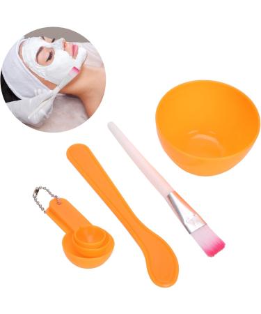 DIY Face Mask Mixing Bowl Kit Mask Brush Set Silicone with Face Mask Brush Brush Face Care Bowl Measurement Spoon Kit (Orange) - Buy Online on GoSupps.com