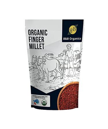 B&B Organics Finger Millet (Ragi) (500 g / 1.1 pound) (Indian Millet | Gluten free | Whole grain | USDA Certified)