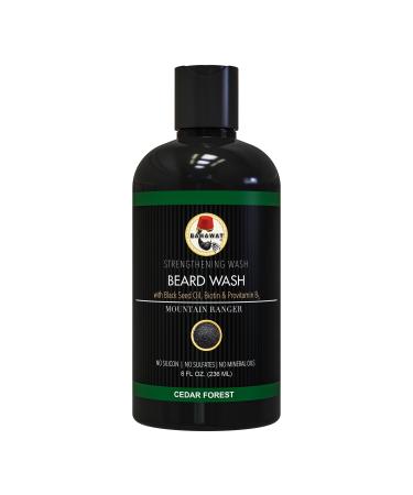 Beard Wash - Cedar Forest - 8 fl. oz. - Sulfate free - with biotin provitamin B5 Blackseed oil Jojoba Oil Natural Ingredients for a Gentle Deep Cleanse-Strengthening Wash