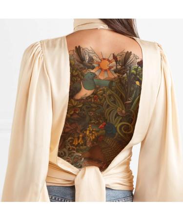 CARGEN 4 Sheets Full Back Dragon Temporary Tattoos for Men - Realistic Body Art Stickers with Dragon, Tiger, and Bird Designs - Buy Online on GoSupps.com